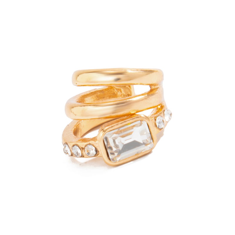 SHIXIN Luxury Geometric Earring Clip with Diamond Accents - Trendy Women's Jewelry - Image 5