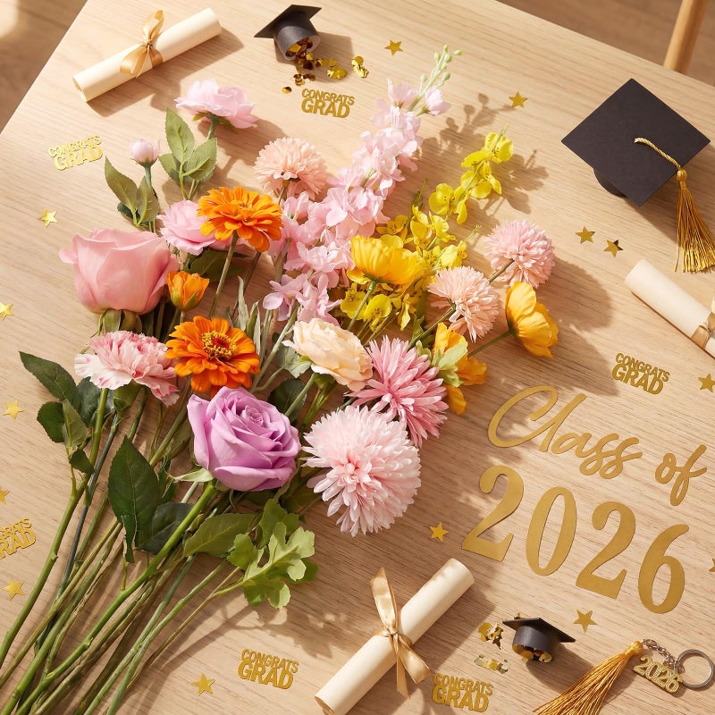 Suncalla 21 Pcs Wildflower Arch Backdrop Decorations for Graduation Realistic Floral Class of 2026 Graduate Photography Background Floral Graduation Decorations for Congrats Grad Party Decor - Image 3