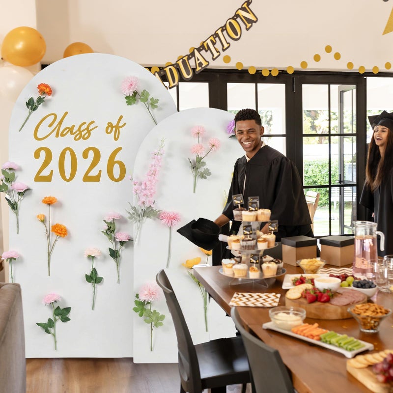 Suncalla 21 Pcs Wildflower Arch Backdrop Decorations for Graduation Realistic Floral Class of 2026 Graduate Photography Background Floral Graduation Decorations for Congrats Grad Party Decor - Image 4