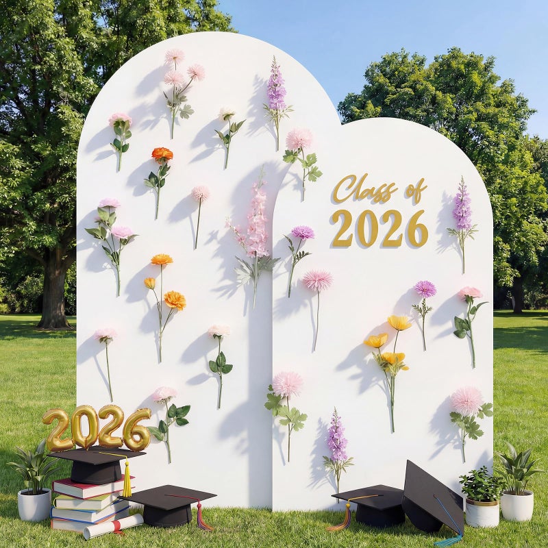 Suncalla 21 Pcs Wildflower Arch Backdrop Decorations for Graduation Realistic Floral Class of 2026 Graduate Photography Background Floral Graduation Decorations for Congrats Grad Party Decor - Image 1