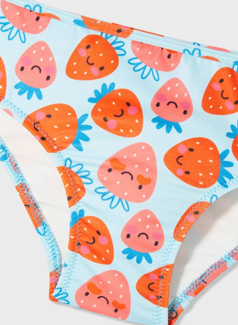 JUNE Kids Fruit Print Bikini Top & Bottom Set
