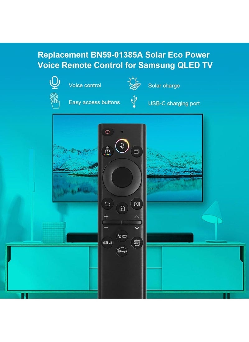 PopZa BN59-01385A Replacement Solar Voice Remote Control for Samsung Frame Smart TV, Bluetooth Rechargeable Solar Cell, Compatible with 2021-2022 Neo LED 4K UHD TV, 4-Button Design - Image 3