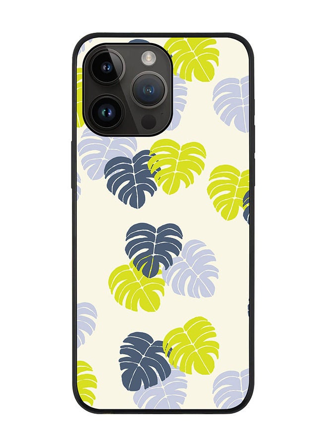 Stylizedd Rugged Black edge case for Apple iPhone 14 Pro Max Slim fit Soft Case Flexible Rubber Edges Anti Drop TPU Gel Thin Cover - Island Leaves - Image 1