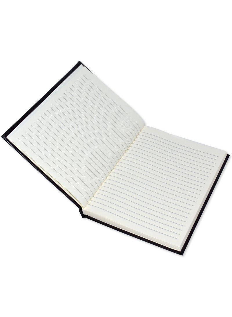 FIS Notebook Bonded Leather, Size A5, Italian Ivory Paper, 70 GSM, 196 Pages, 8 mm Ruled, 1 Side Padded Cover, Colour Black - FSNB1SA5IVBLBK - Image 2