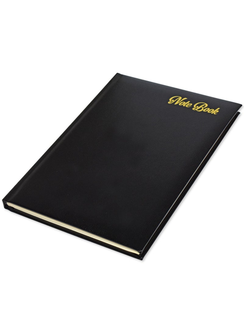 FIS Notebook Bonded Leather, Size A5, Italian Ivory Paper, 70 GSM, 196 Pages, 8 mm Ruled, 1 Side Padded Cover, Colour Black - FSNB1SA5IVBLBK - Image 1