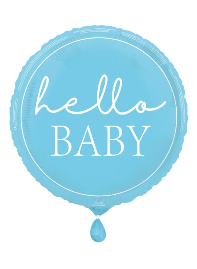 Unique Hello Baby Blue Foil Balloon 18" - Image 2