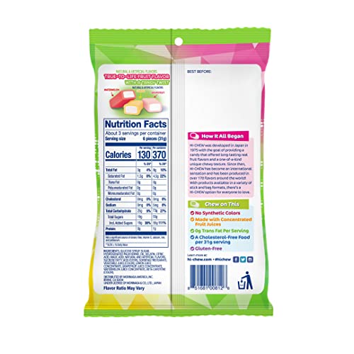 HI-CHEW HICHEW Sweet  Sour Mix Candy Pack of 6 Bags 317oz each  Watermelon Lemon Grapefruit Unique Fun Soft  Chewy Immensely Juicy Fruity Candy Flavors Individually Wrapped for Sharing - Image 5