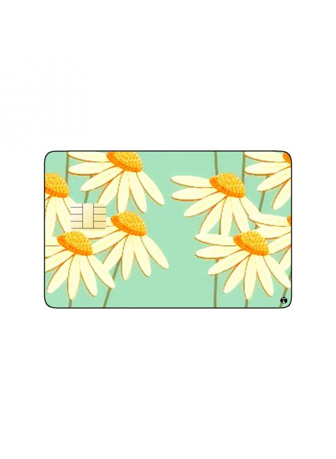 RKN PRINTED BANK CARD STICKER Beautiful White Flowers Drawing - Image 1