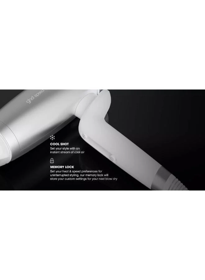 ghd  Zeus Metallic speed ionic hair dryer white  - Professional hair Styling Tool  | Best Price UAE