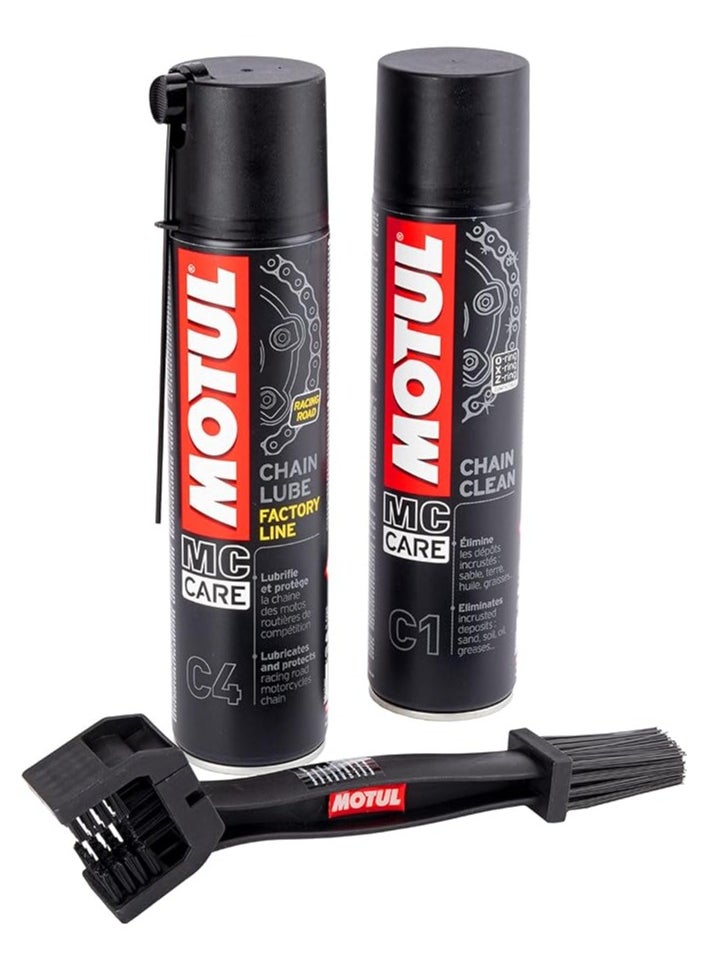 MOTUL - Motorcycle Care I Road Chain Care Kit (C1+C4) - Imported from Europe - Image 1
