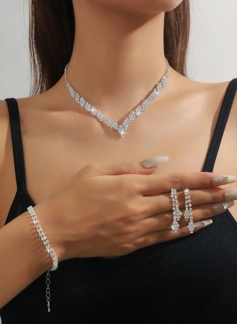 JewelryPalace Amazing Trendy Women's Zirconia Necklace And Earrings And Bracelet And Ring Jewellery Set - Image 1