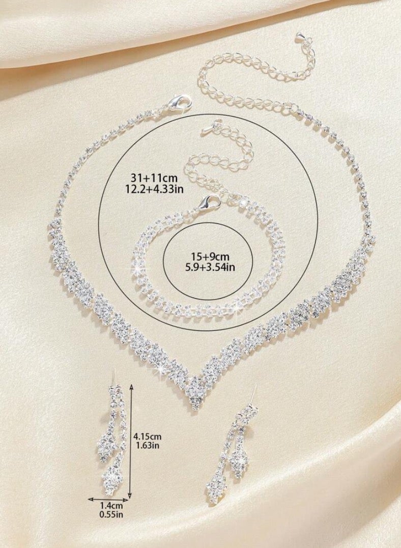JewelryPalace Amazing Trendy Women's Zirconia Necklace And Earrings And Bracelet And Ring Jewellery Set - Image 4