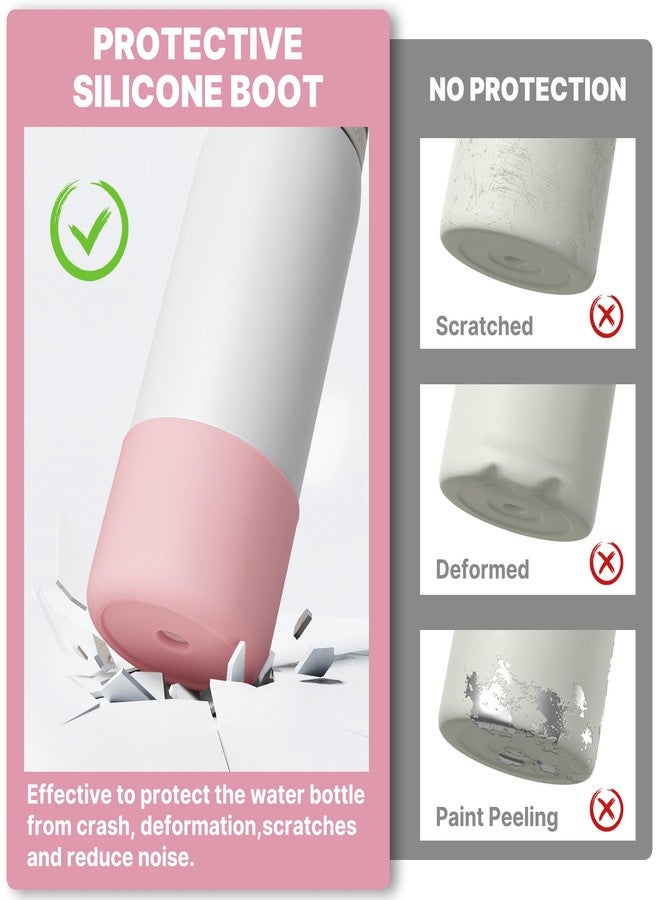 Diumepo Silicone Water Bottle Boot for Owala 24 oz, Anti-Slip Protective Sleeve for Owala Twist & FreeSip & Flip Stainless Steel Water Bottle, Boot Bottom Base for Owala (Pink) - Image 3