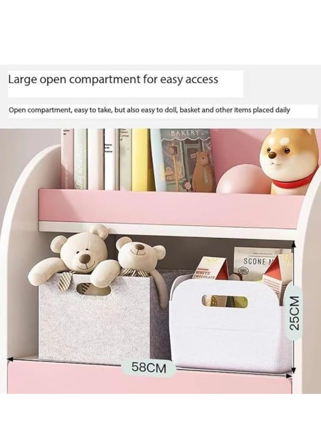 Generic Kids Wardrobe, Bedroom Cabinet Wooden Closet with 5 Drawers and Hanging Area for Clothes, Half-Open Baby Clothes Storage Organizer Cabinet Cupboard for Boys Girls Nursery Room (White)  - Image 5
