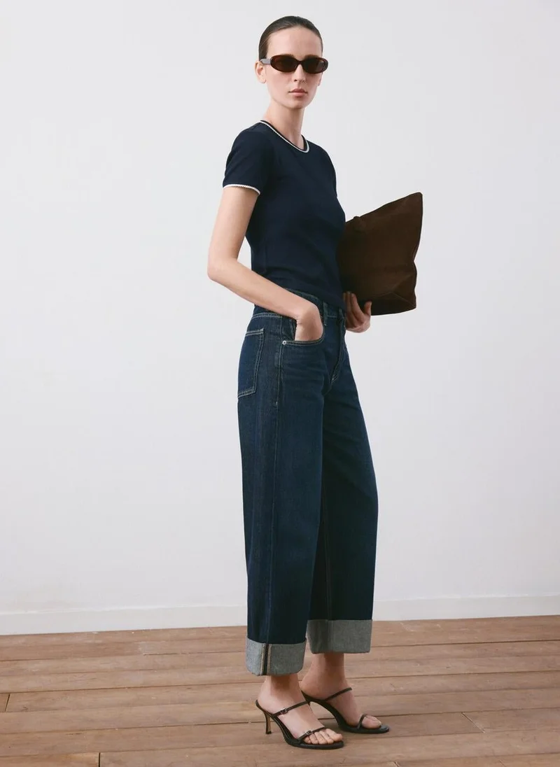 MANGO  Contrast trim T-shirt for Women | Best Price UAE