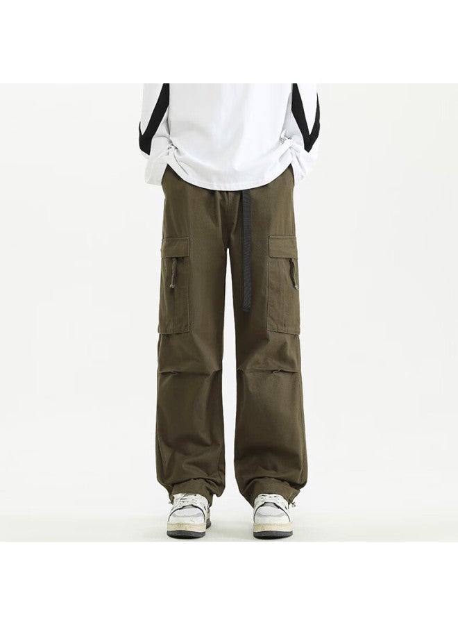 Clor Pure Cotton Cargo Pants For Men, Spring And Summer Sports Loose Straight-leg Trousers, Trendy Casual Pants, Cl34 Army Green, 4XL - Image 4