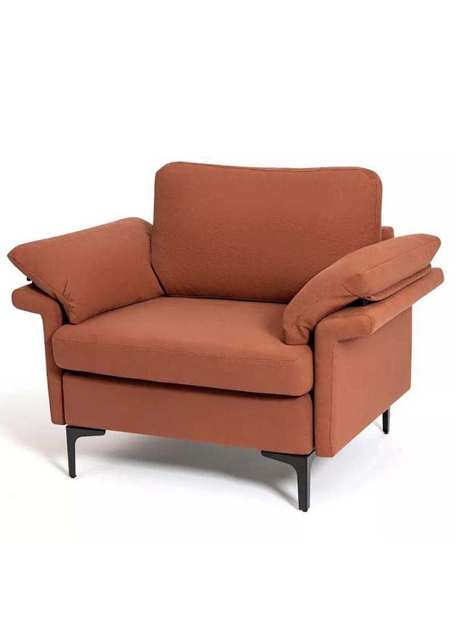 Al Home Modern Orange linen Arm Chair from Alhome 