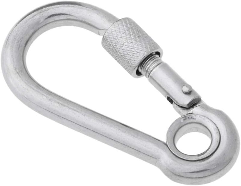 klarako Stainless Steel 316 Spring Hook Carabiner Safety Clip, Locking Heavy Duty Carabiner Screw Lock Hooks Quick Link Dog Leash Keys Organizer - Image 4