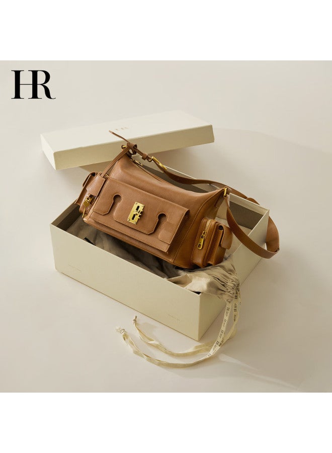Hr Helena Women's Hobo Bag Luxury Genuine Leather Large Capacity Shoulder Crossbody Bag - Image 2