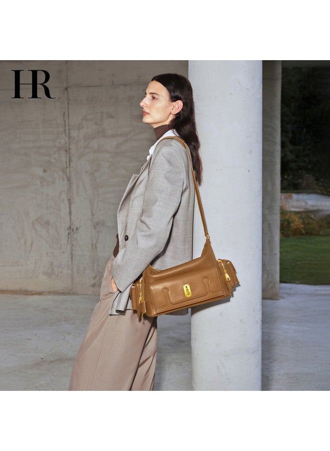 Hr Helena Women's Hobo Bag Luxury Genuine Leather Large Capacity Shoulder Crossbody Bag - Image 1