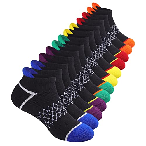 Comfoex 12 Pairs Boys Socks Ankle Athletic Sports Socks With Cushioned Sole For Big Little Kids - Image 1