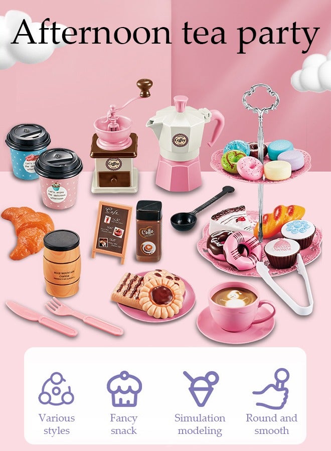 DUNISO Kids Kitchen Pretend Play Toys Set, Preschool Cooking Toy Set, Simulating Afternoon Tea Party Games, Suitable for Both Girls and Boys' Toys and Gifts (38PCS) - Image 4