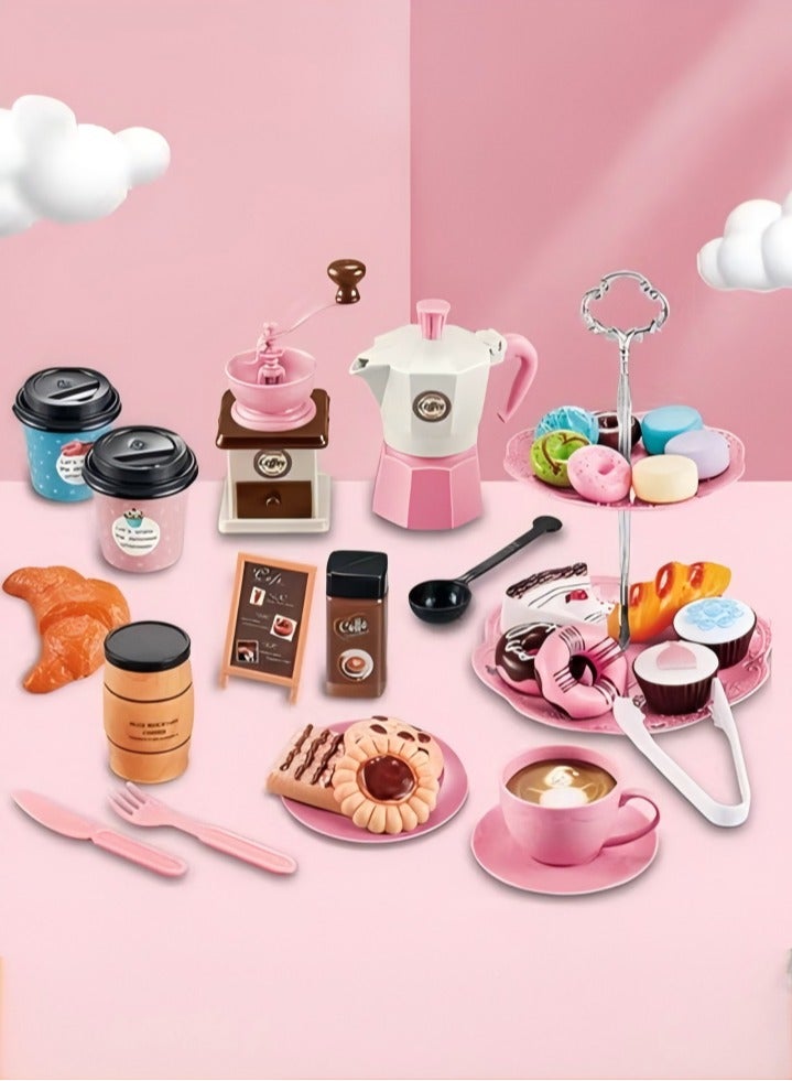 DUNISO Kids Kitchen Pretend Play Toys Set, Preschool Cooking Toy Set, Simulating Afternoon Tea Party Games, Suitable for Both Girls and Boys' Toys and Gifts (38PCS) - Image 2