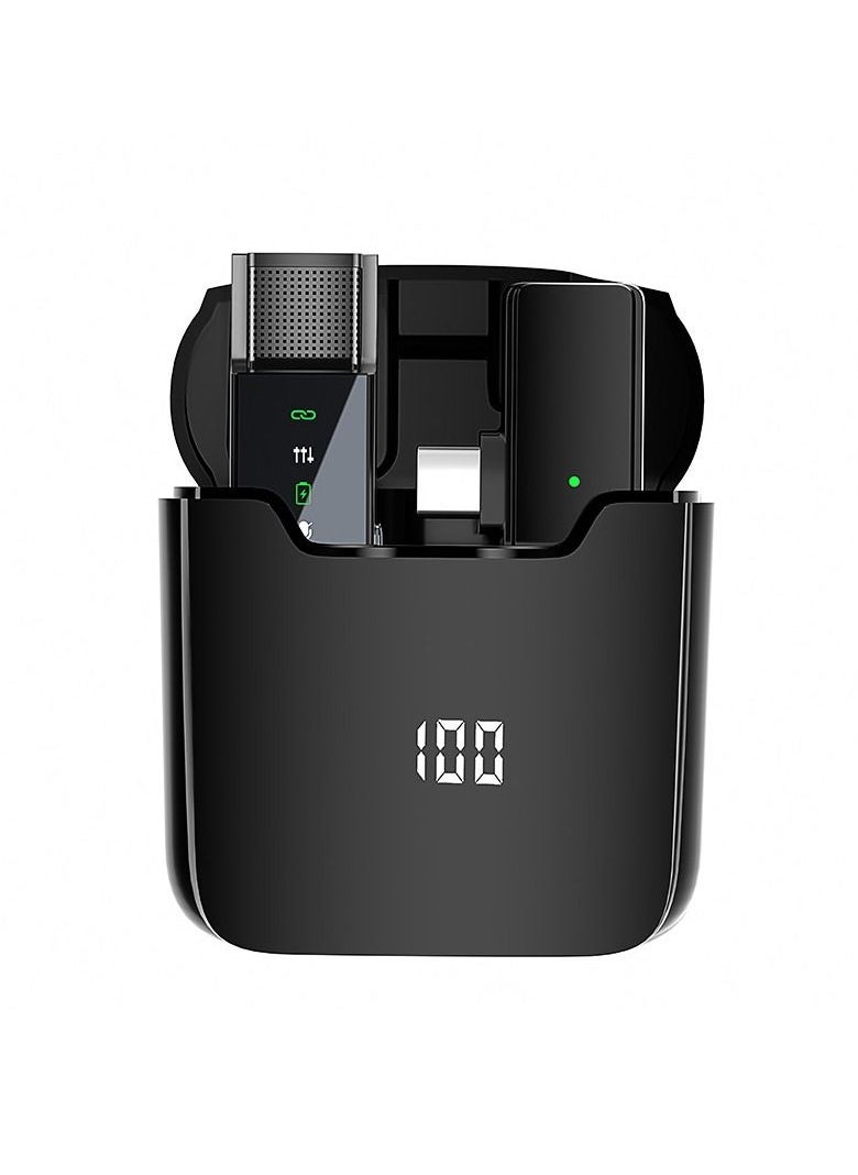 M MIAOYAN - M MIAOAYN new S16 wireless lavalier microphone noise reduction high-quality radio wireless microphone Apple mouth single only with charging compartment digital display - Image 1