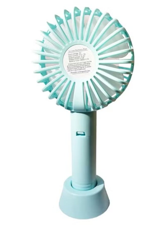 بيدو مروحة يد قابلة لإعادة الشحن – 100 واط – 4 منافذ – لون أزرق سماوي – محمولة للاستخدام الداخلي والخارجي - Image 3