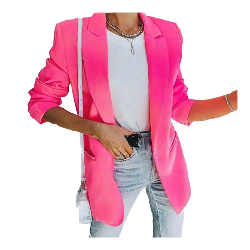 Women's Long Sleeve Notch Lapel Blazer Jacket - Image 1