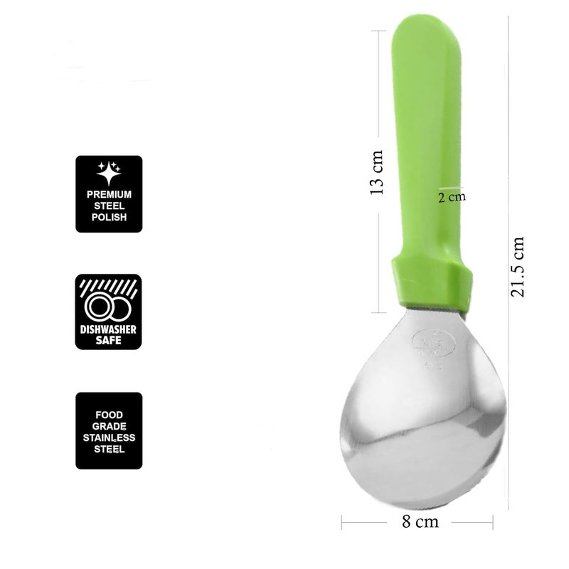 Ramkuwar Rice Paddle, Serving Spoon, Versatile Cooking Spoon, Heat Resistant Rice Cooker Spoon with Durable, Healthy, Ergonomic Handle for Non Stick Cookware_Multicolor_Pack of 1 - Image 2