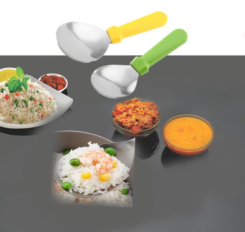 Ramkuwar Rice Paddle, Serving Spoon, Versatile Cooking Spoon, Heat Resistant Rice Cooker Spoon with Durable, Healthy, Ergonomic Handle for Non Stick Cookware_Multicolor_Pack of 1 - Image 4