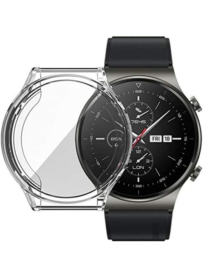 غطاء من البولي يوريثان الحراري مضاد للسقوط ومضاد للسقوط مع واقي شاشة لساعة هواوي جي تي 2 برو (شفاف) - Image 1
