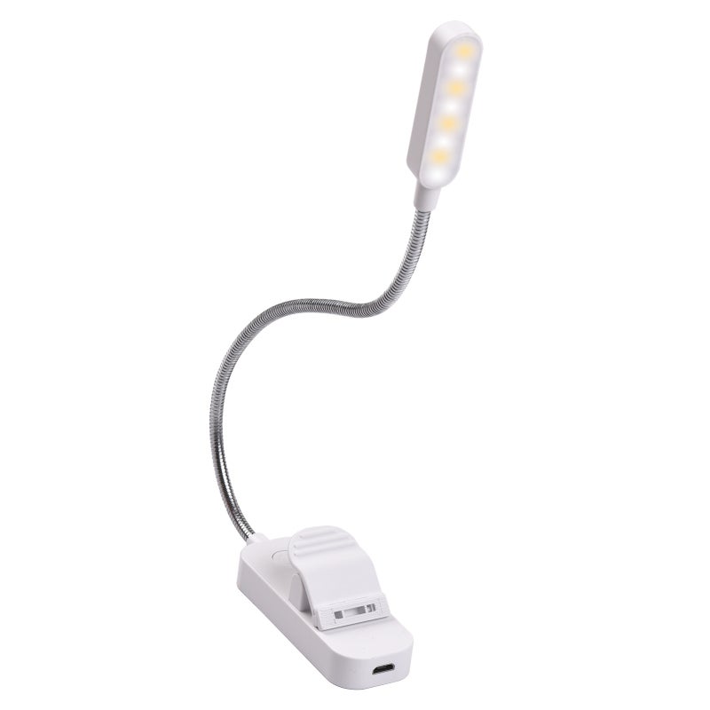 Clip On Book Light 8LED Strip Lamp Head Portable Design Mini Reading Light - 3 Light Modes Brightness Adjustable Flexible Neck Rechargeable Reading Light for Bedtime Reading Study Camping Indoor Outdo - Image 1