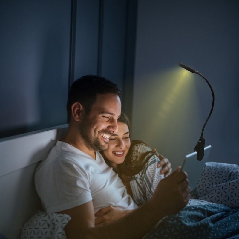 Clip On Book Light 8LED Strip Lamp Head Portable Design Mini Reading Light - 3 Light Modes Brightness Adjustable Flexible Neck Rechargeable Reading Light for Bedtime Reading Study Camping Indoor Outdo - Image 3