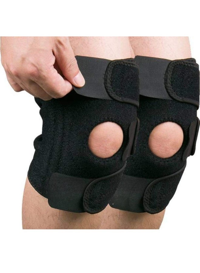 Adjustable Knee Cap Support Brace - Pain & Swelling Relief for Arthritis, Sports & Gym - One Size Fits All (2 Pack) - Image 1