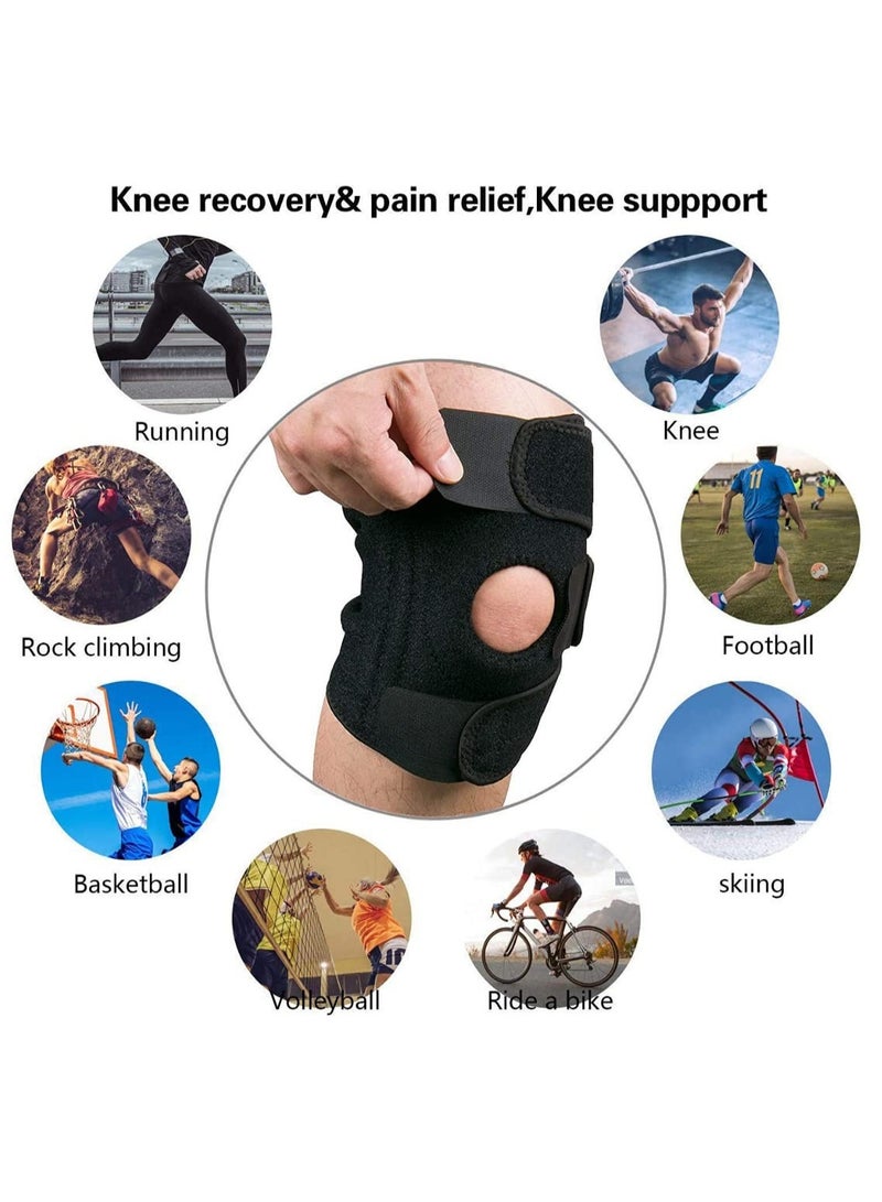 Adjustable Knee Cap Support Brace - Pain & Swelling Relief for Arthritis, Sports & Gym - One Size Fits All (2 Pack) - Image 2
