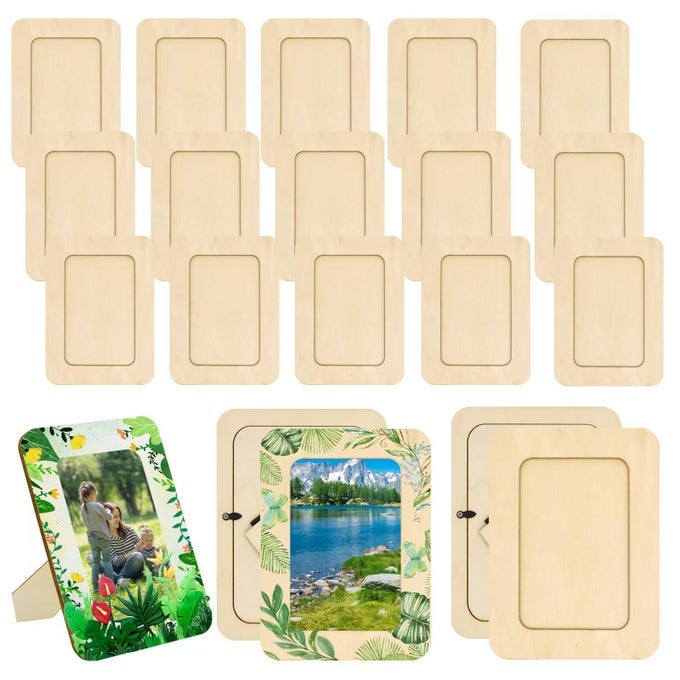 20 PACK WOODEN PICTURE FRAMES FOR CRAFTS 4 X 6 INCH DIY WOOD PICTURE FRAMES UNFINISHED PHOTO FRAME FOR WEDDING BIRTHDAY PARTY WOOD DECOR