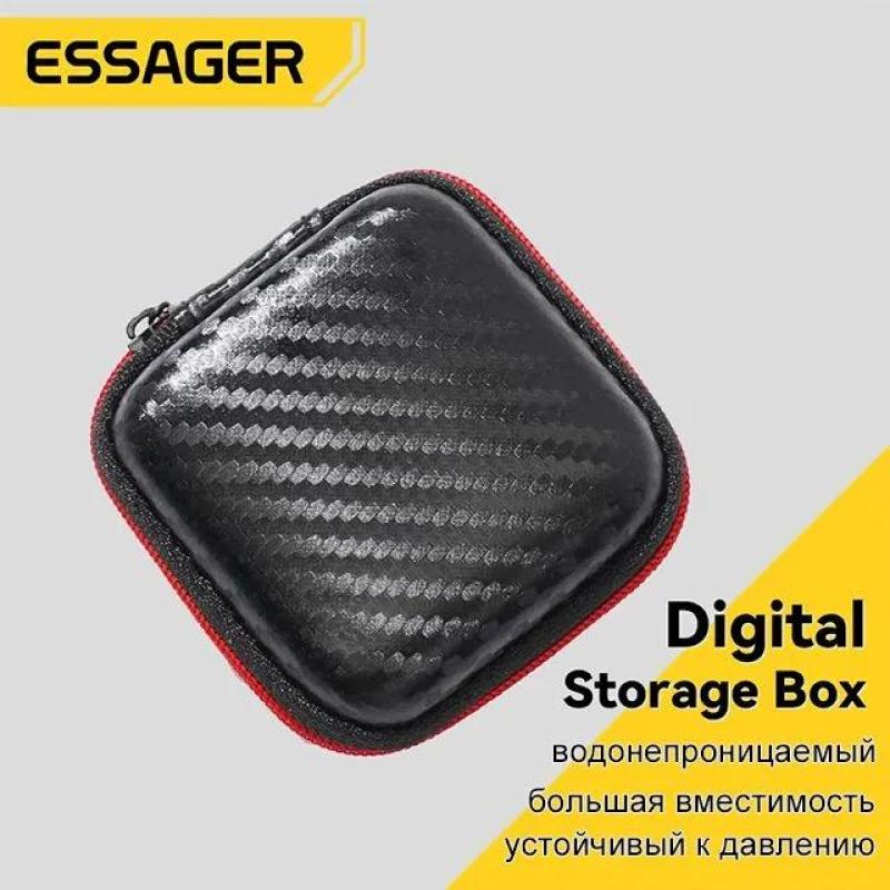 Digital Storage 7.5x7.5x3.1 Cm Durable Polycarbonate Construction Tech Organizer - Secure Compartment Design Memory Card Storage for Tech Enthusiasts - Image 1