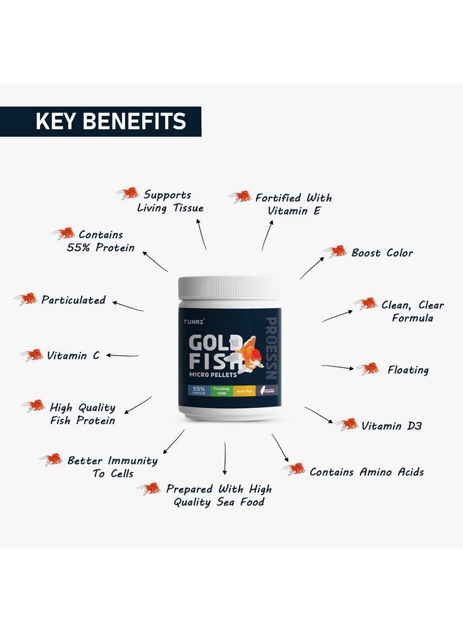 TUNAI Gold Fish Food With 55% Protein Rich Premium Food| 100G,1Mm Pellets | Exclusive Taiwan Formula For Gold Fish Food - Image 3