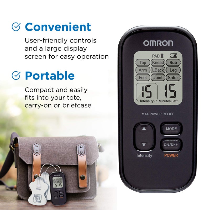 OMRON Max Power Relief TENS Unit Muscle Stimulator, Simulated Massage Therapy for Lower Back, Arm, Shoulder, Leg, Foot, and Arthritis Pain, Drug-Free Pain Relief (PM500) - Image 4
