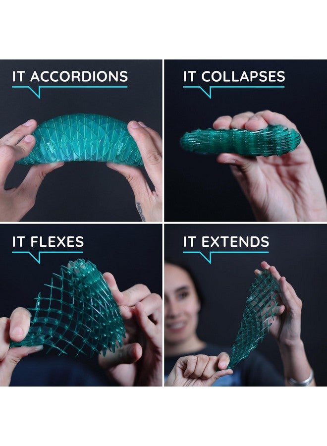 Morf Fidget Worm Toy - Desk Fidgets for Adults - Quiet Worm Fidget Toy Sensory Toys - Fun and Interactive Fidget Toy for Kids - USA Patent Pending Figgy Toys (Blue, Small) - Image 3