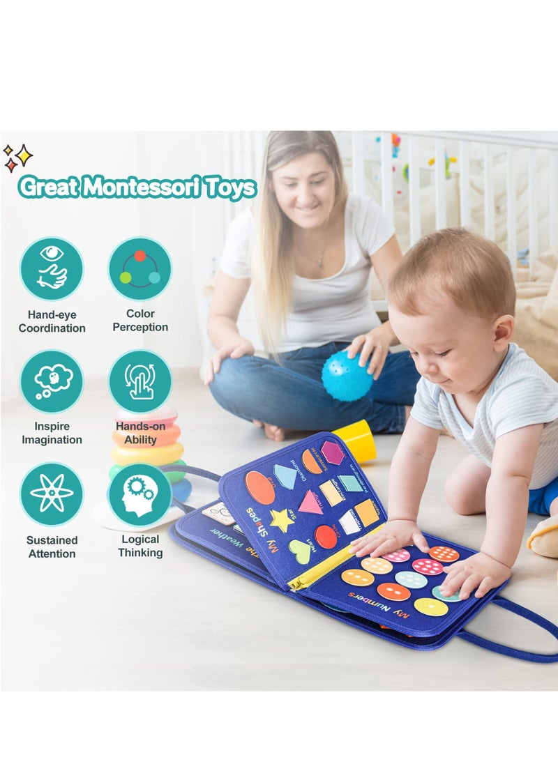 Y&D - Toddler Busy Board Toys Montessori Educational Book/Board Sensory for Toddlers Travel Activity Book Activities as Boys Girls Gift - Image 1