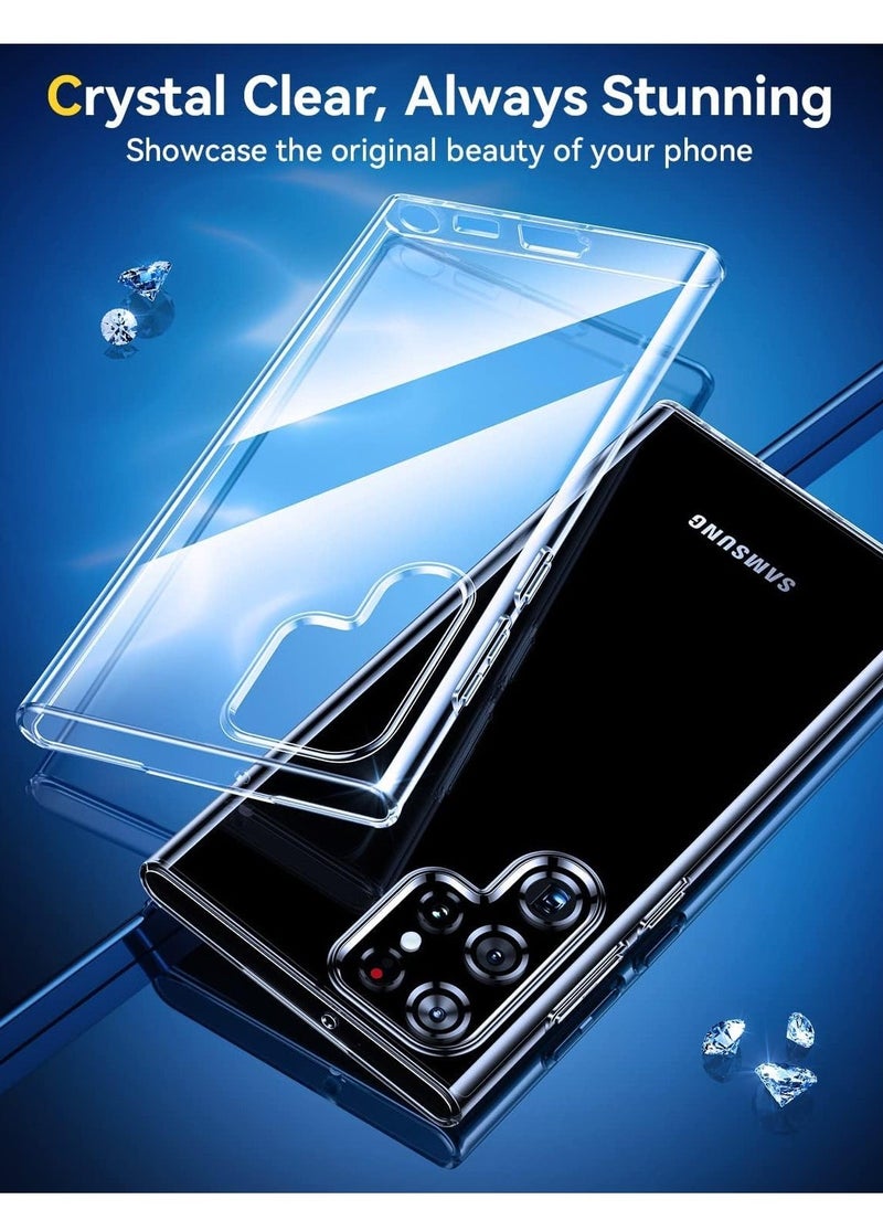 Raxoom Galaxy S22 Ultra Case with 2 HD Screen Protectors & 2 Camera Lens Protectors - Shockproof, Slim, Clear, Anti-Scratch Cover for Samsung Galaxy S22 Ultra 5G - Image 3