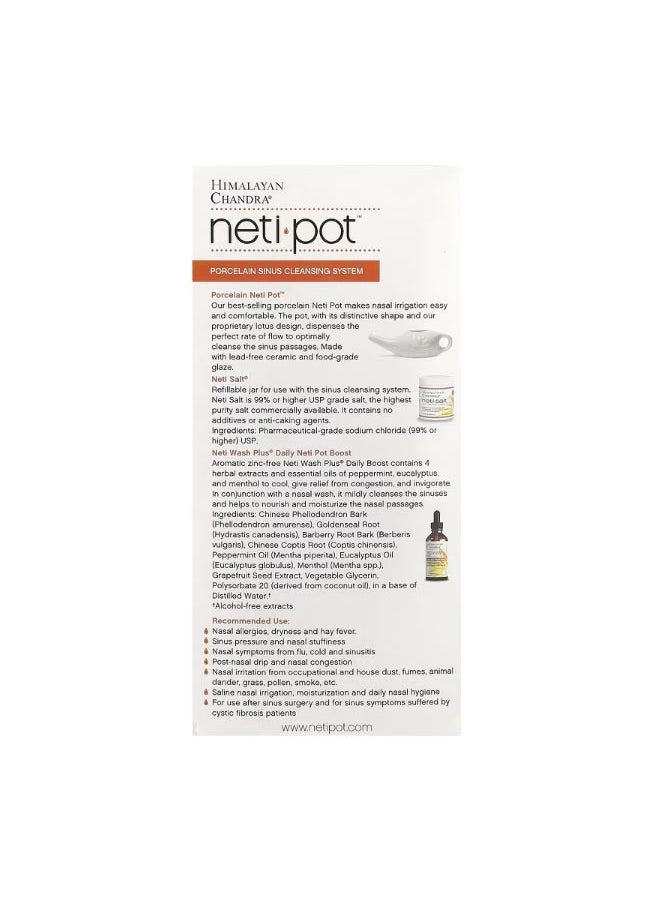 Himalayan Chandra Neti Pot Porcelain Sinus Cleansing System 3 Piece Kit  - Image 2