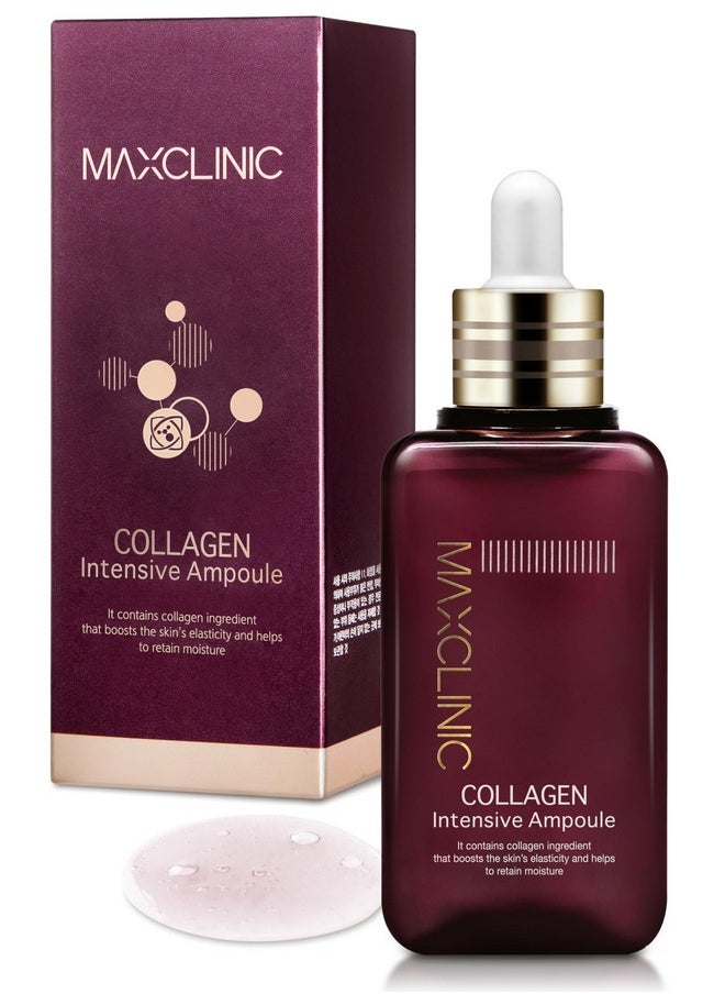 maxclinic Collagen Intensive Ampoule Firming Serum For Face W/ 3 Types Of Collagen Hydrating Face Serum Ampoule Korean Skin Care Glass Skin Ampoule Collagen Serum (3.38 Fl Oz)  - Image 1