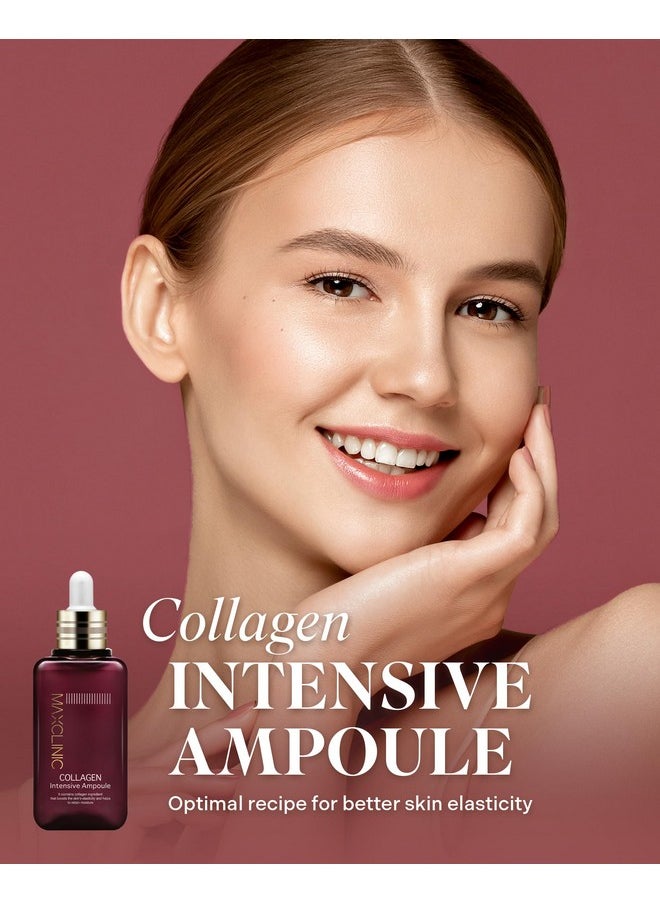 maxclinic Collagen Intensive Ampoule Firming Serum For Face W/ 3 Types Of Collagen Hydrating Face Serum Ampoule Korean Skin Care Glass Skin Ampoule Collagen Serum (3.38 Fl Oz)  - Image 2