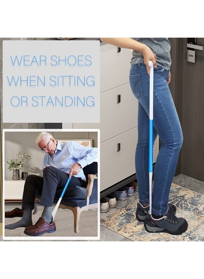 Phantawell 35.5 Inch Long Handled Shoe Horn, Dressing Stick, Sock Remover Aid Helper - Versatile, Adjustable Dressing Aid for Shoes, Socks, Shirts, Pants - Long Shoe Horn, Shoe Horn Long Handle for Seniors  - Image 2