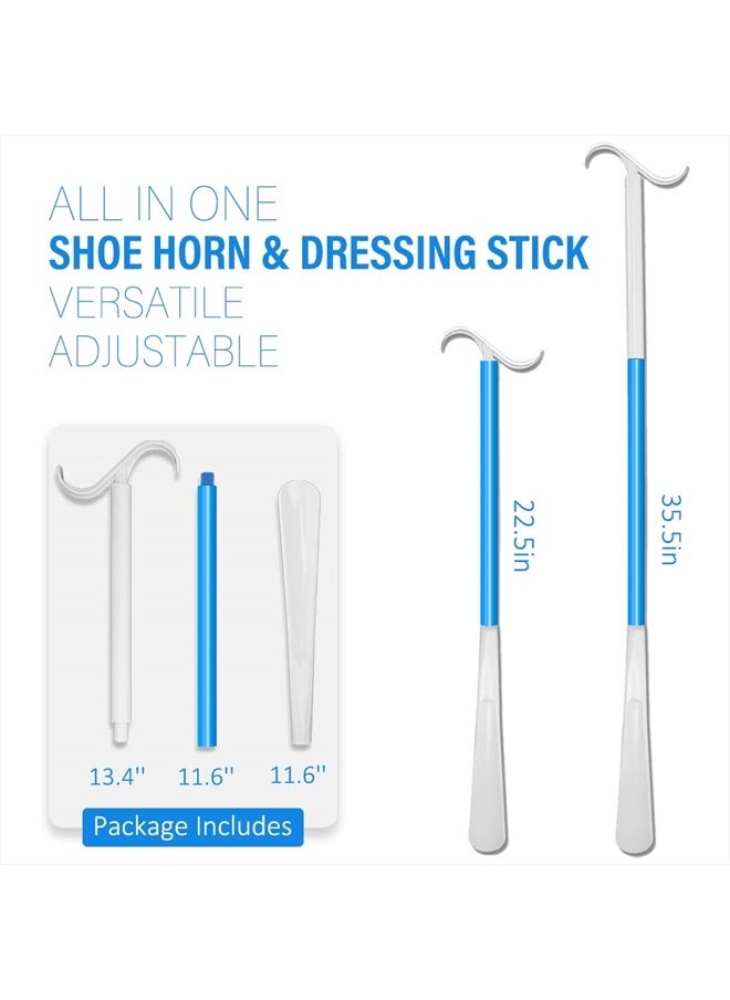 Phantawell 35.5 Inch Long Handled Shoe Horn, Dressing Stick, Sock Remover Aid Helper - Versatile, Adjustable Dressing Aid for Shoes, Socks, Shirts, Pants - Long Shoe Horn, Shoe Horn Long Handle for Seniors  - Image 5