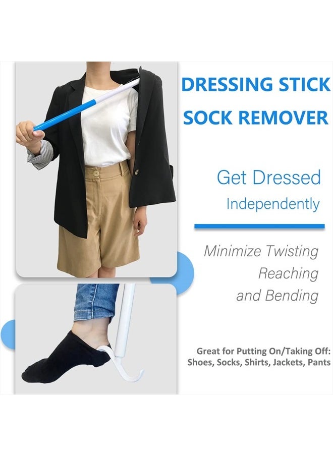 Phantawell 35.5 Inch Long Handled Shoe Horn, Dressing Stick, Sock Remover Aid Helper - Versatile, Adjustable Dressing Aid for Shoes, Socks, Shirts, Pants - Long Shoe Horn, Shoe Horn Long Handle for Seniors  - Image 3